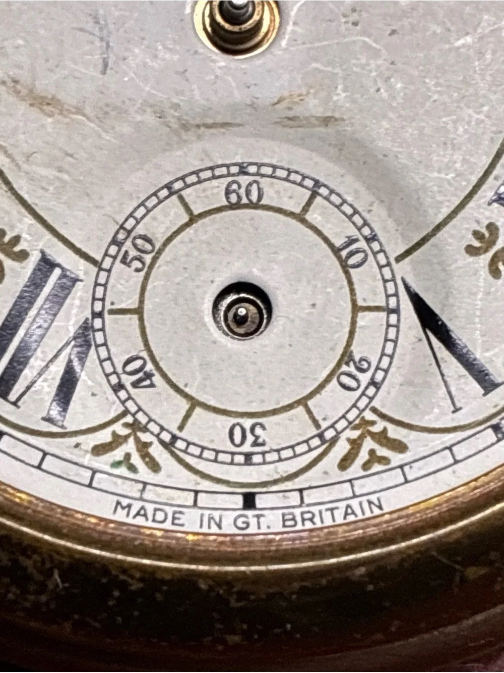 Sears Vintage Mechanical Pocket Watch White Roman Dial For parts